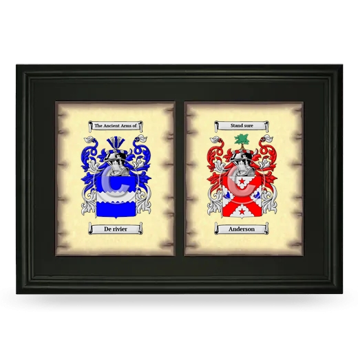 Double Coat of Arms Framed - Black